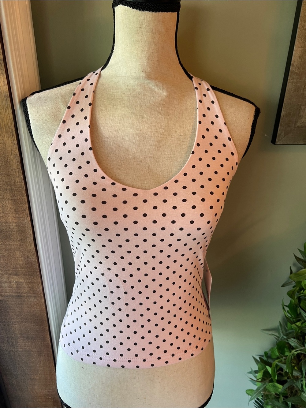 Pink Polka Dot Racerback Tank Top